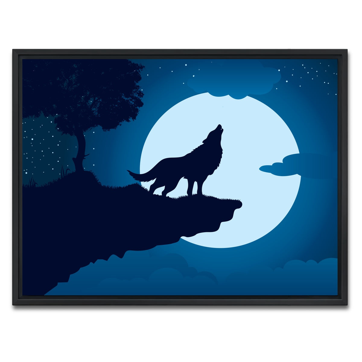AUTO-MOCKUP WHITE | Howling at the Moon | 1 Piece | Black Framed Canvas | group=4x3