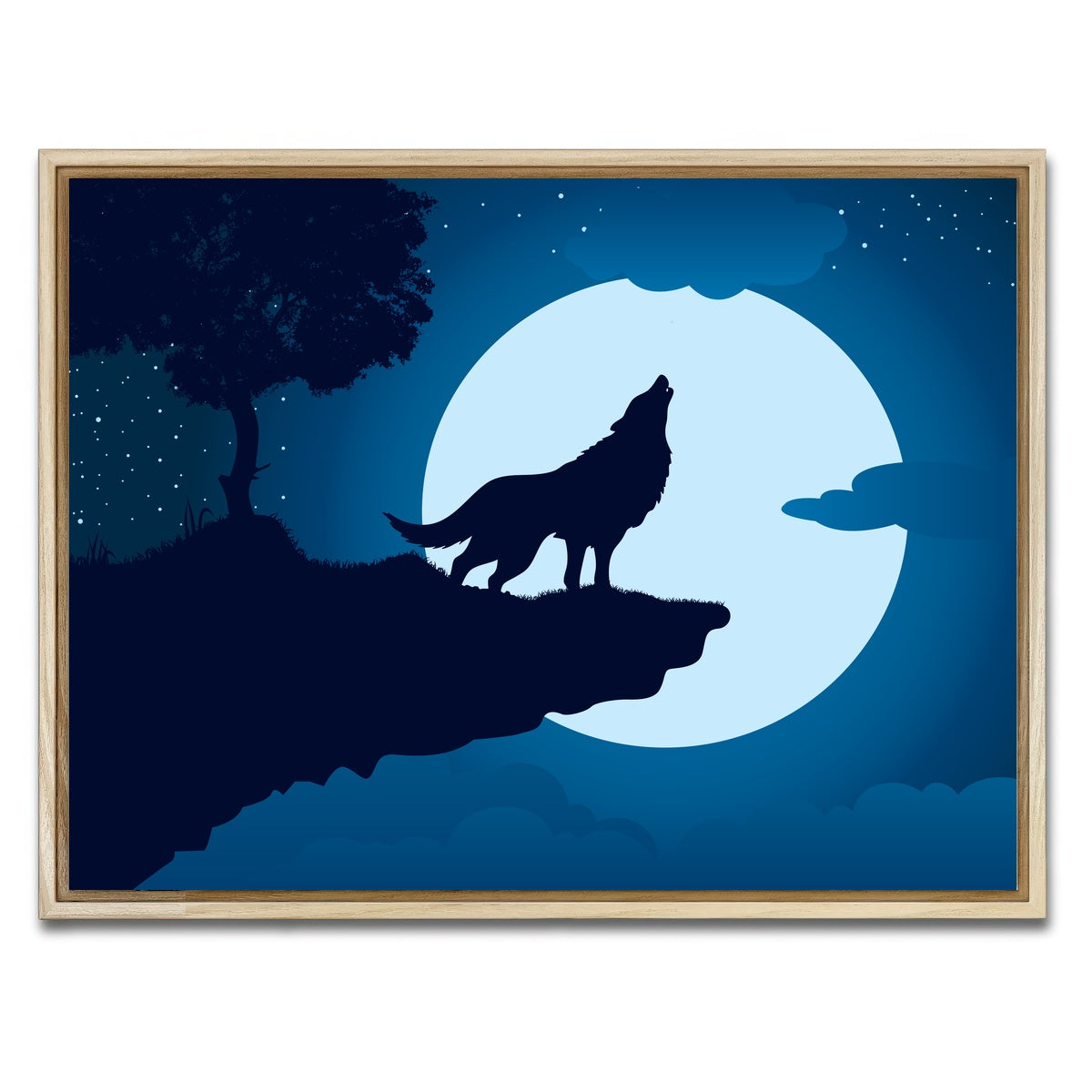 AUTO-MOCKUP WHITE | Howling at the Moon | 1 Piece | Natural Framed Canvas | group=4x3