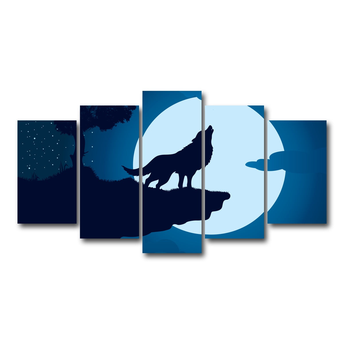 AUTO-MOCKUP WHITE | Howling at the Moon | 5 Piece | Gallery Wrap Canvas | group=5_normal