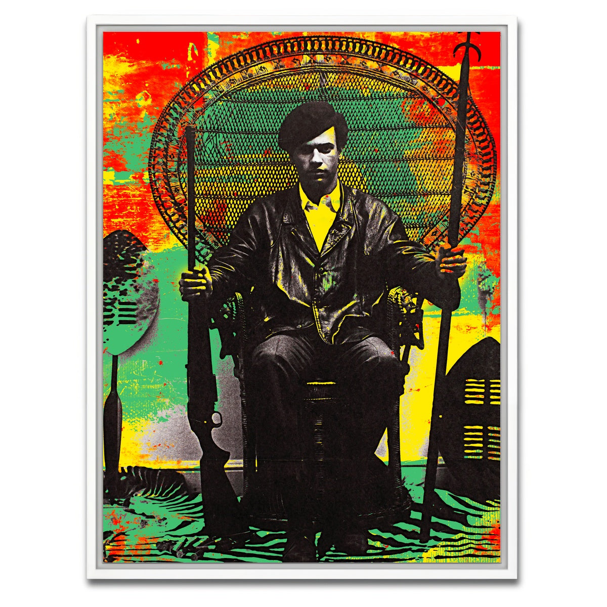 AUTO-MOCKUP WHITE | Huey P Newton | 1 Piece | White Framed Canvas | group=3x4