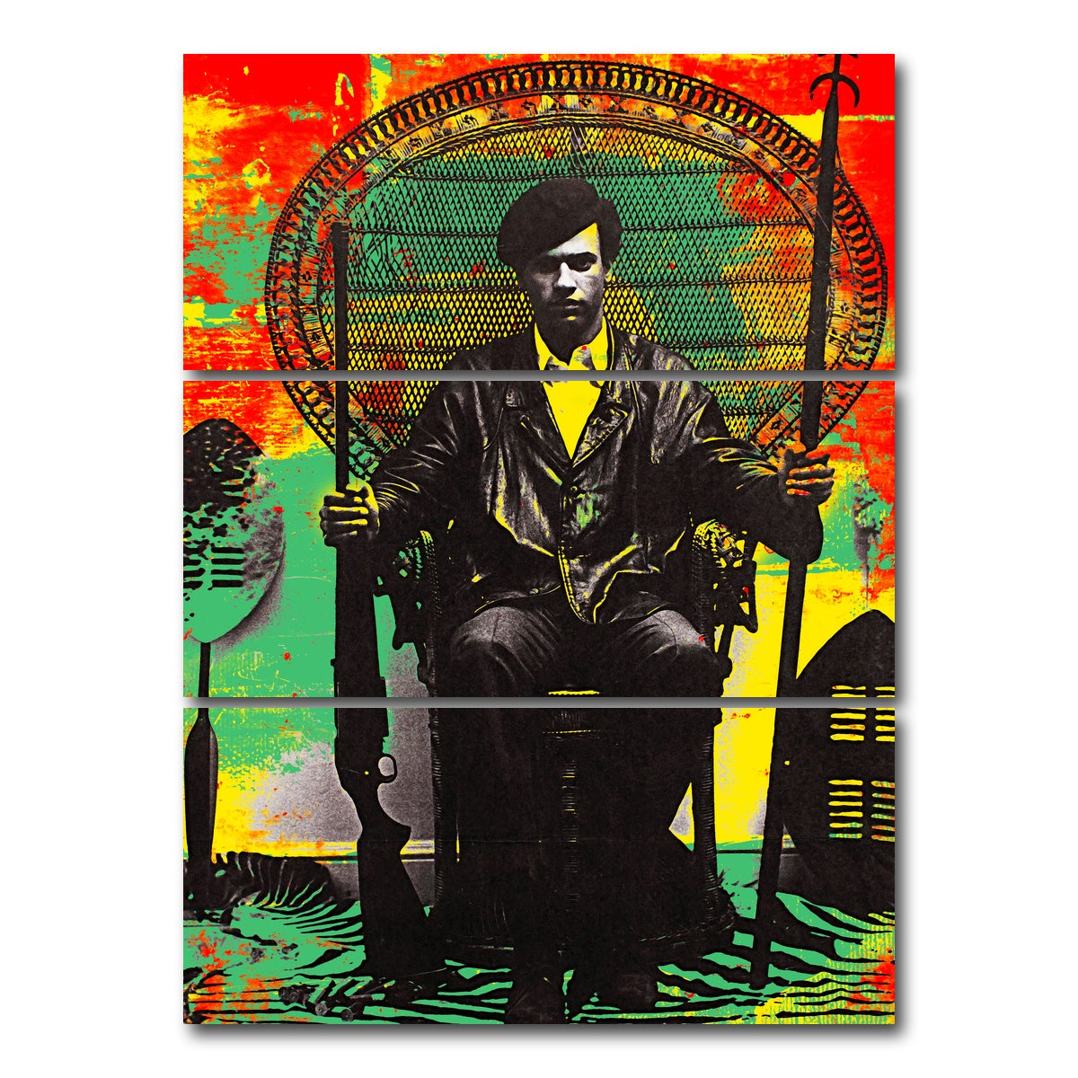 AUTO-MOCKUP WHITE | Huey P Newton | 3 Piece | Gallery Wrap Canvas | group=8x18_stacked