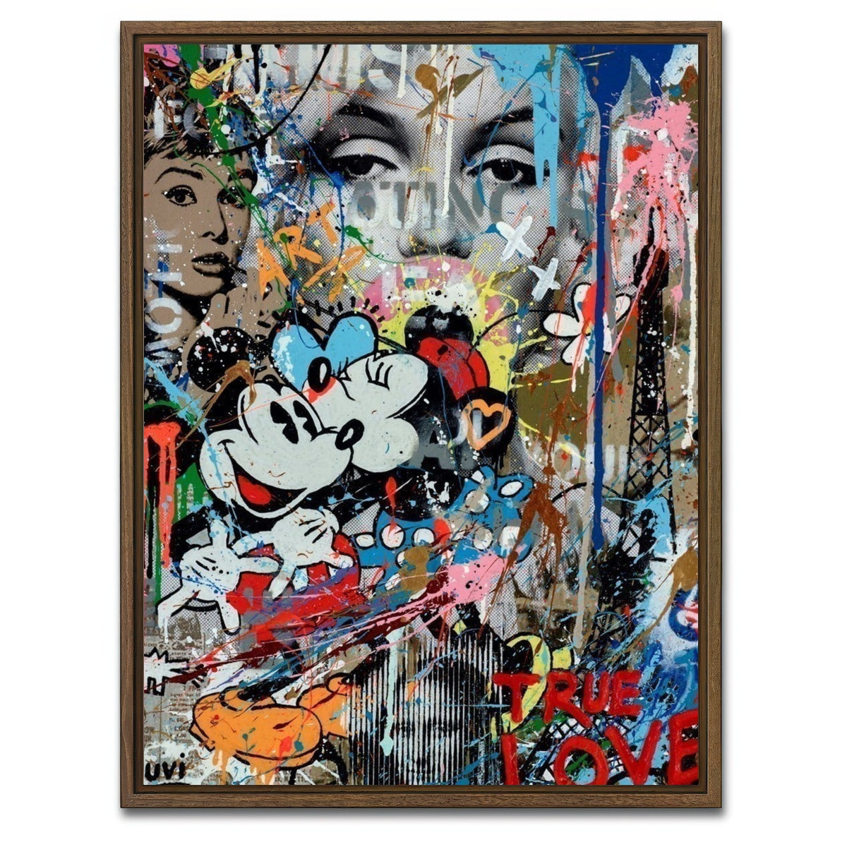 AUTO-MOCKUP WHITE | Hugs From Minnie | 1 Piece | Walnut Framed Canvas | group=3x4