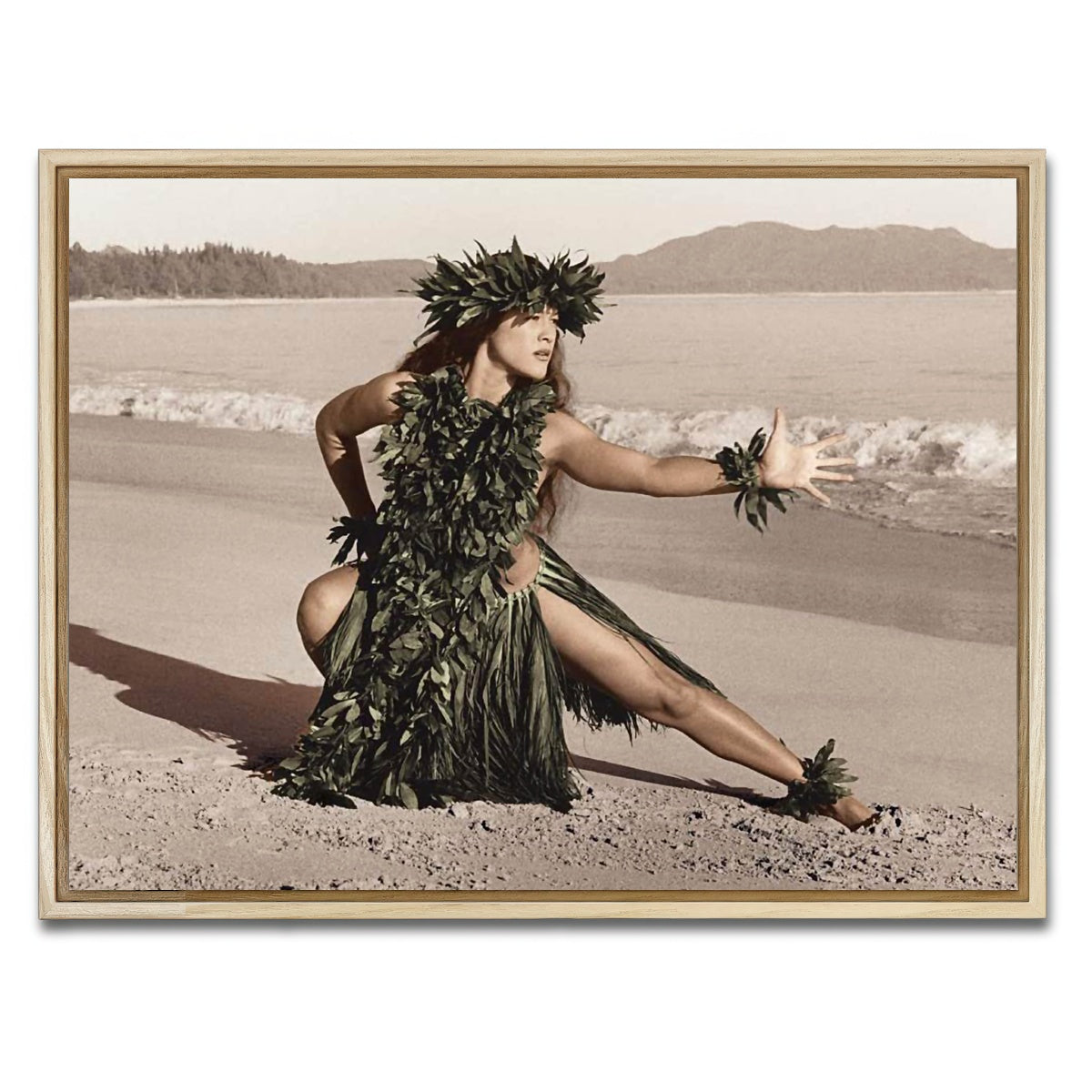 AUTO-MOCKUP WHITE | Hula Dancer | 1 Piece | Natural Framed Canvas | group=4x3
