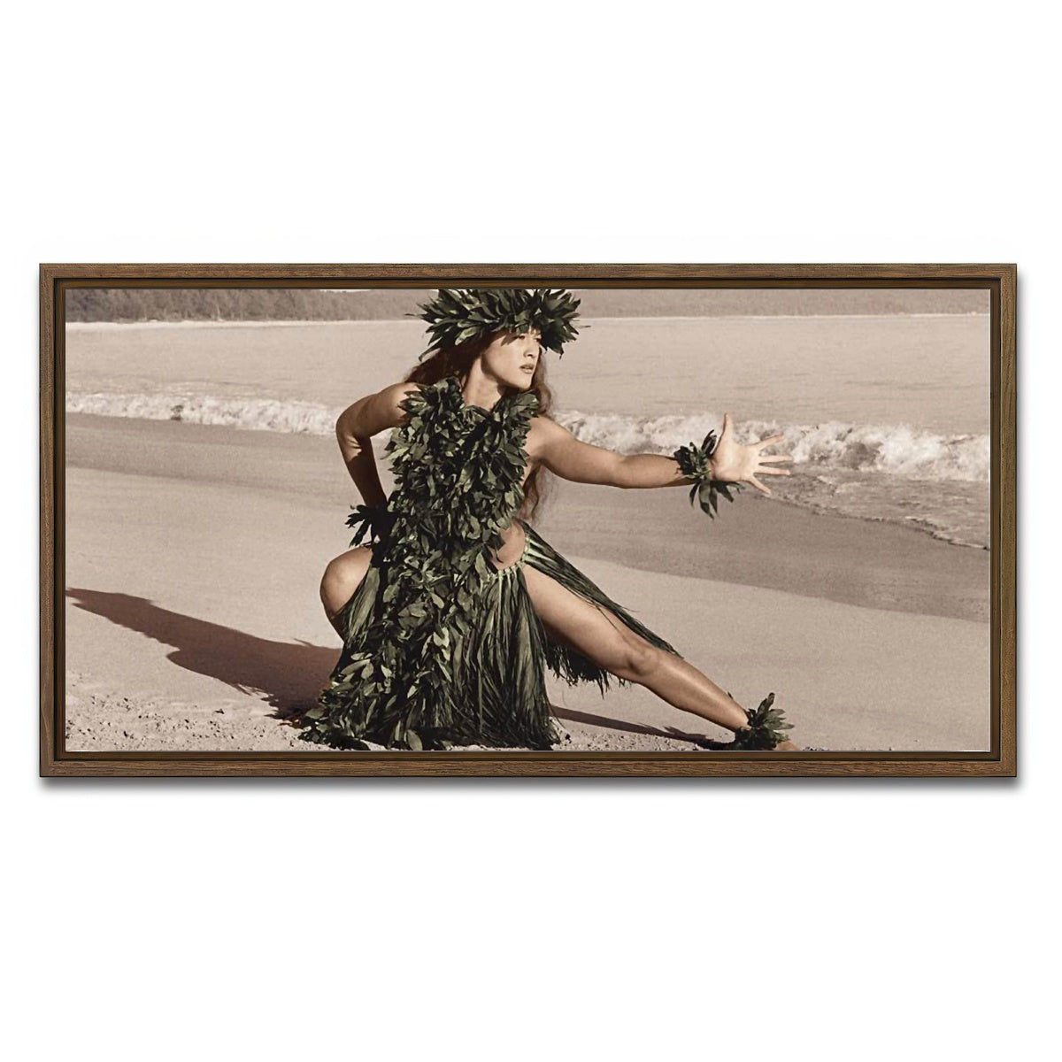 AUTO-MOCKUP WHITE | Hula Dancer | 1 Piece | Walnut Framed Canvas | group=2x1