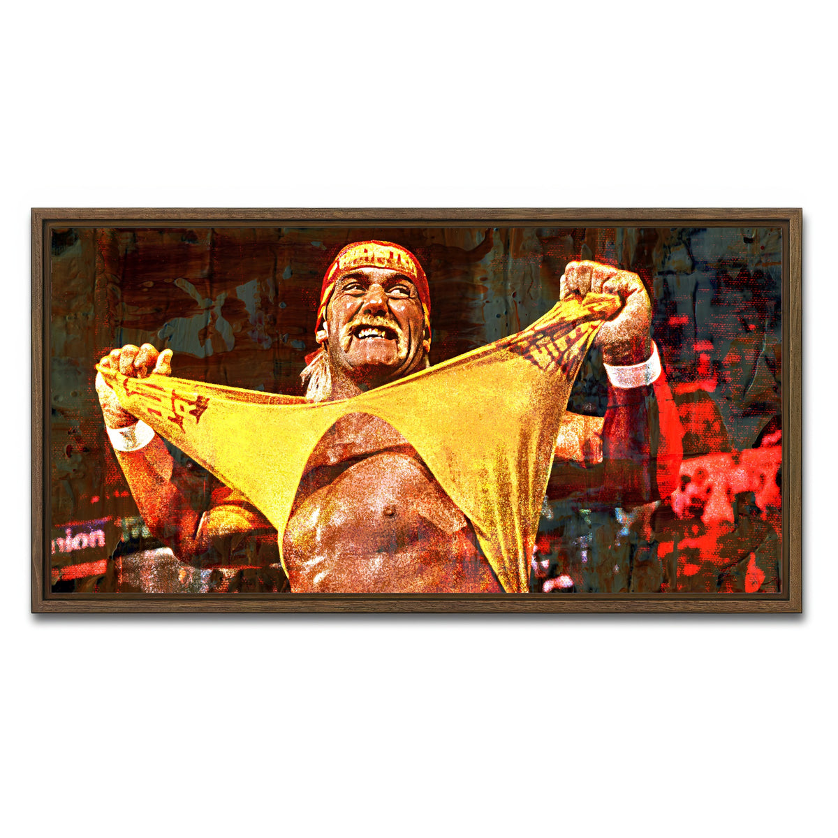 AUTO-MOCKUP WHITE | Hulk Hogan | 1 Piece | Walnut Framed Canvas | group=2x1