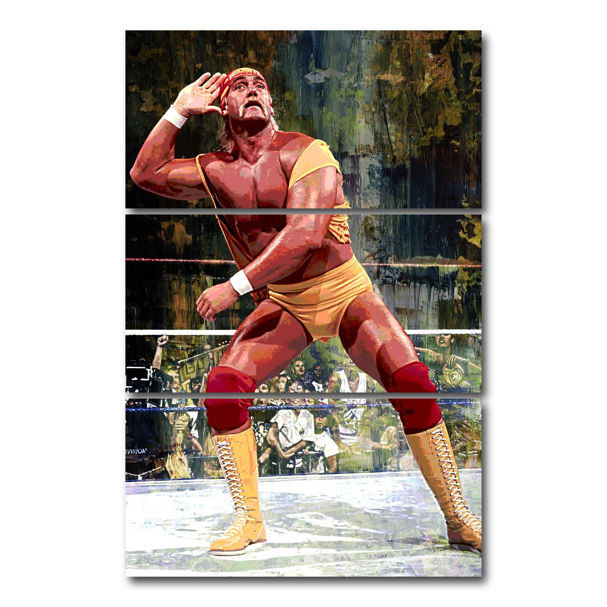 AUTO-MOCKUP WHITE | Hulkamania | 3 Piece | Gallery Wrap Canvas | group=12x24_stacked