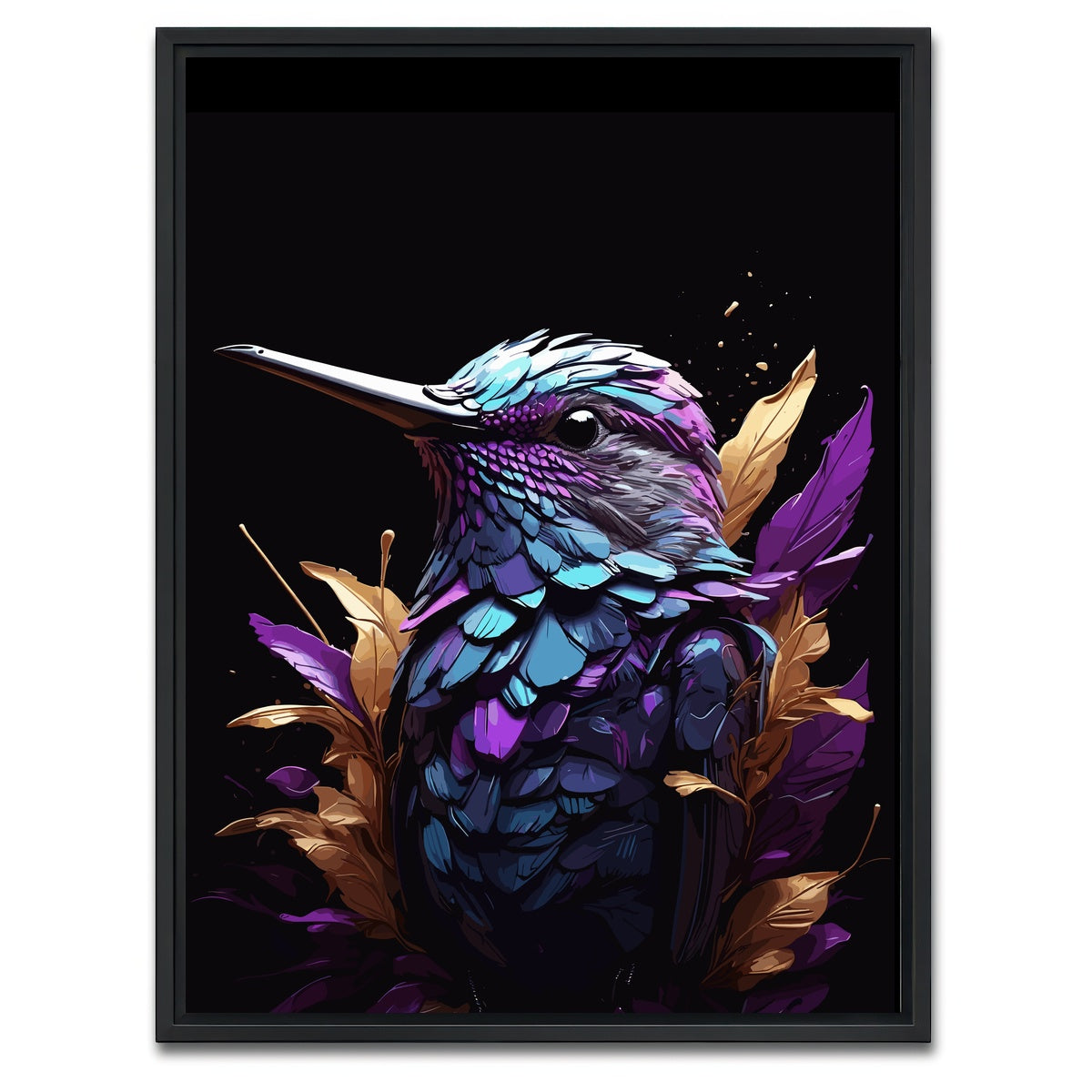 AUTO-MOCKUP WHITE | Hummingbird Animal | 1 Piece | Black Framed Canvas | group=3x4