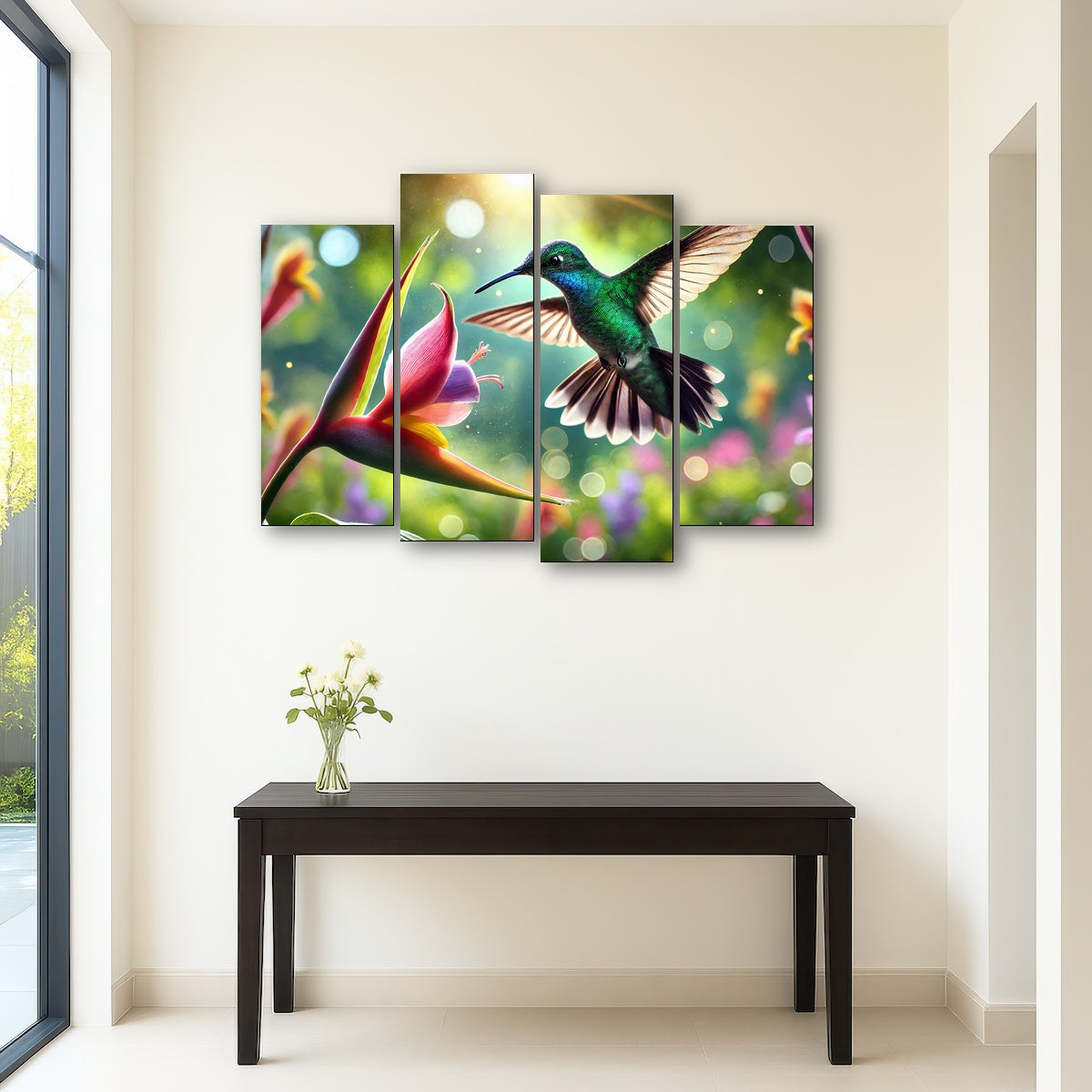 AUTO-MOCKUP ROOM | Hummingbird & Flower