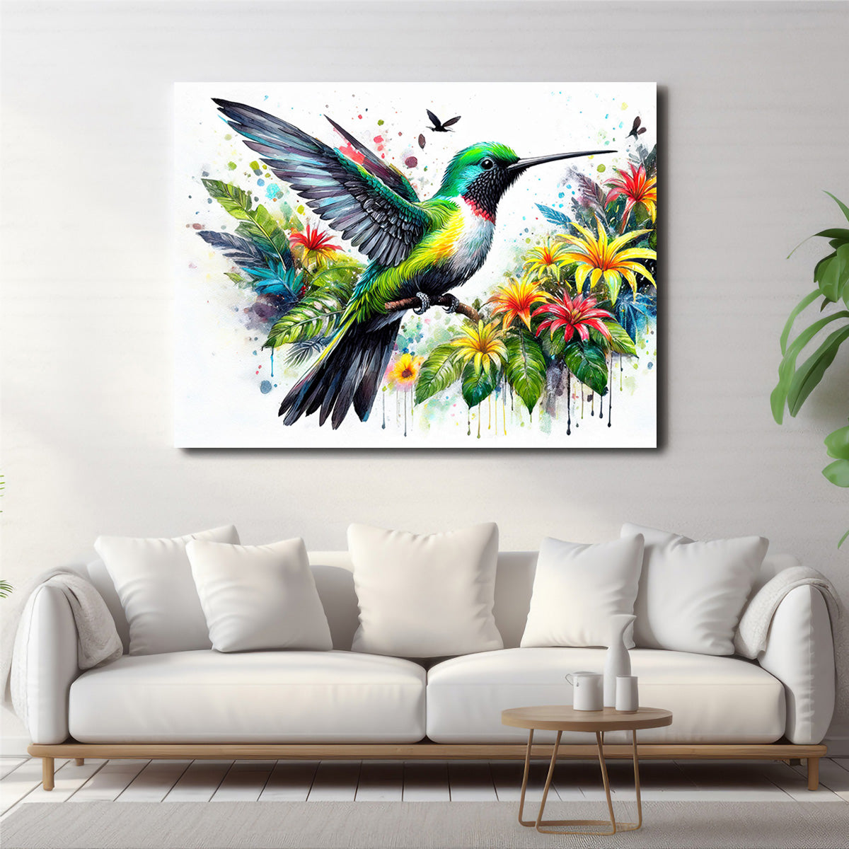 Hummingbird Watercolor Wall Art