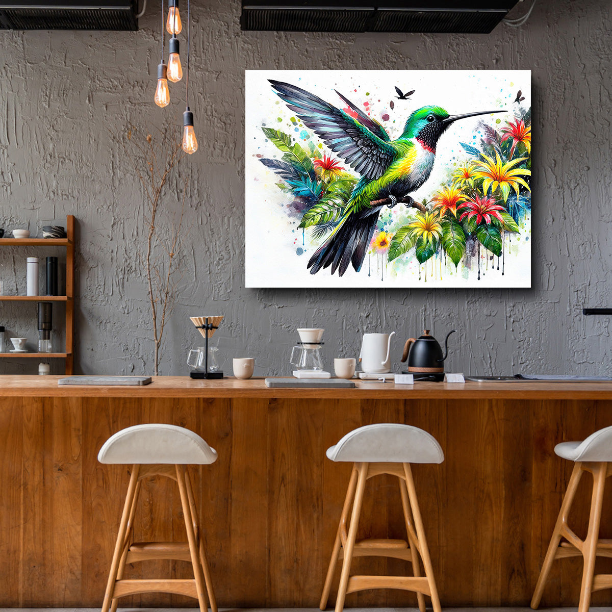 Hummingbird Watercolor Wall Art