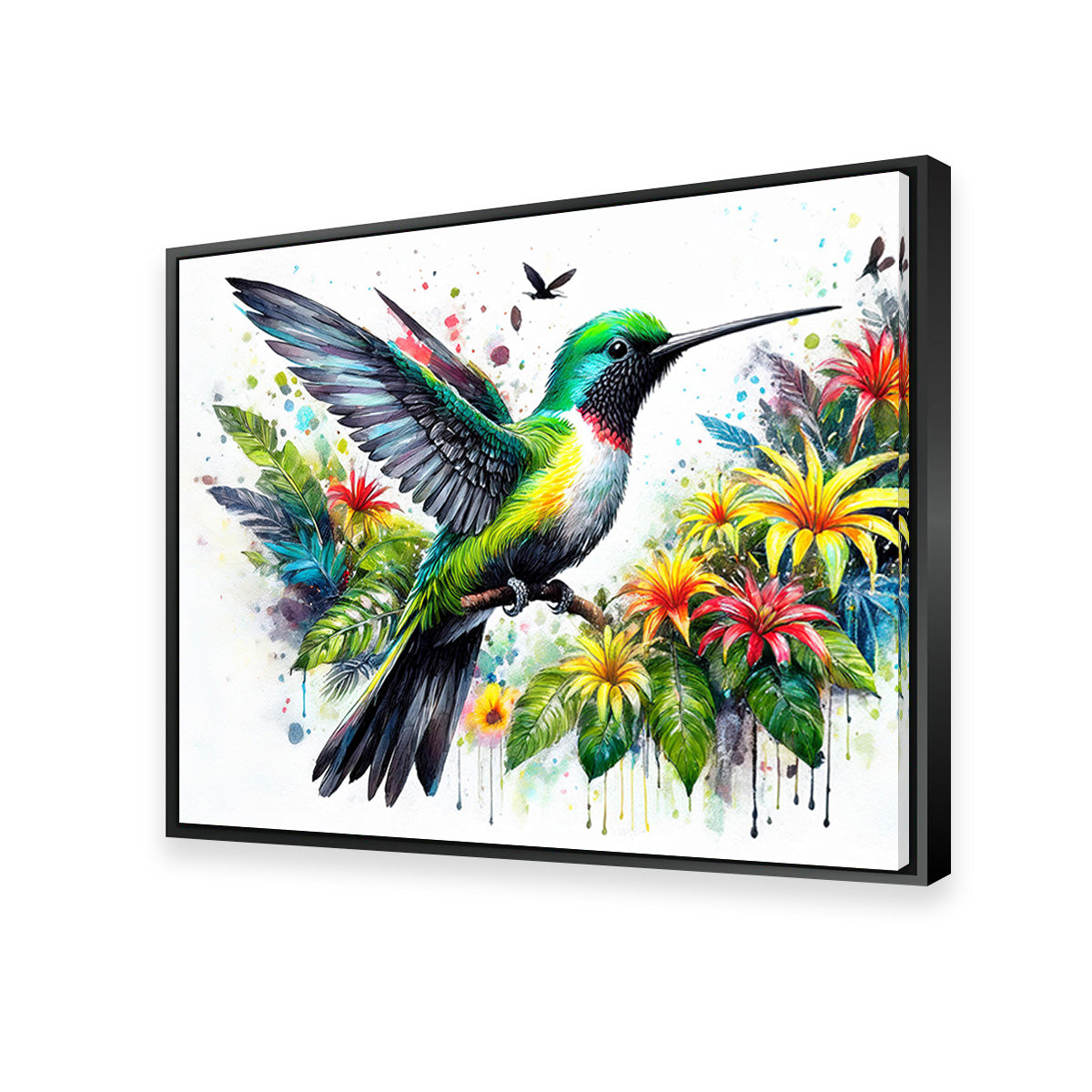 Hummingbird Watercolor Wall Art
