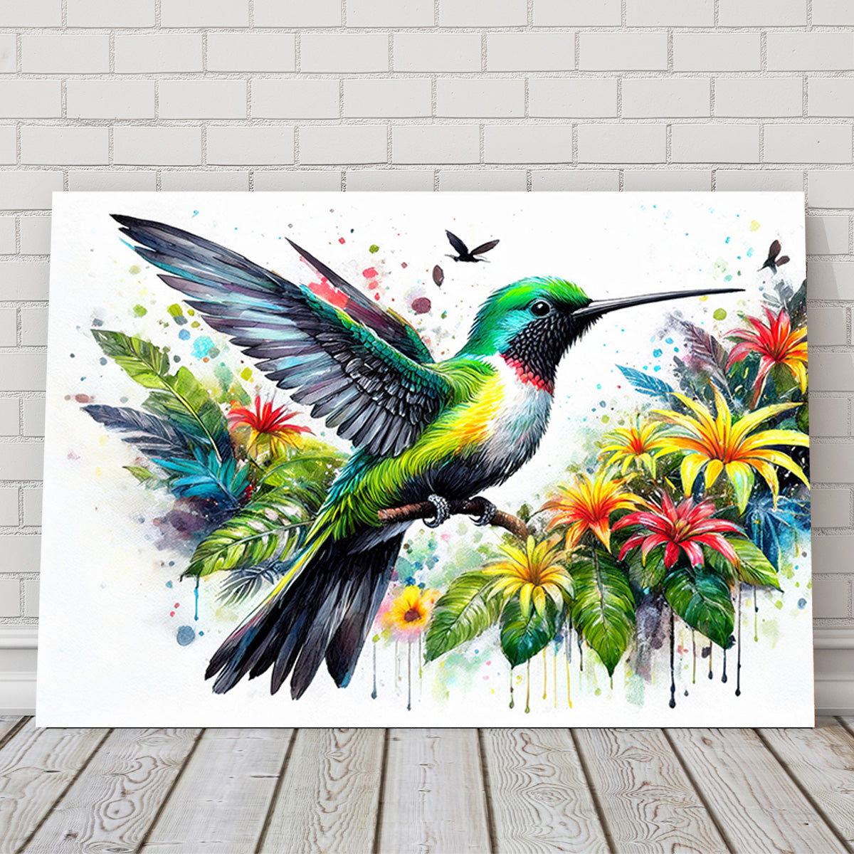 Hummingbird Watercolor Wall Art