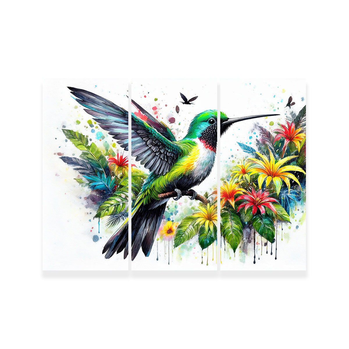 Hummingbird Watercolor Wall Art