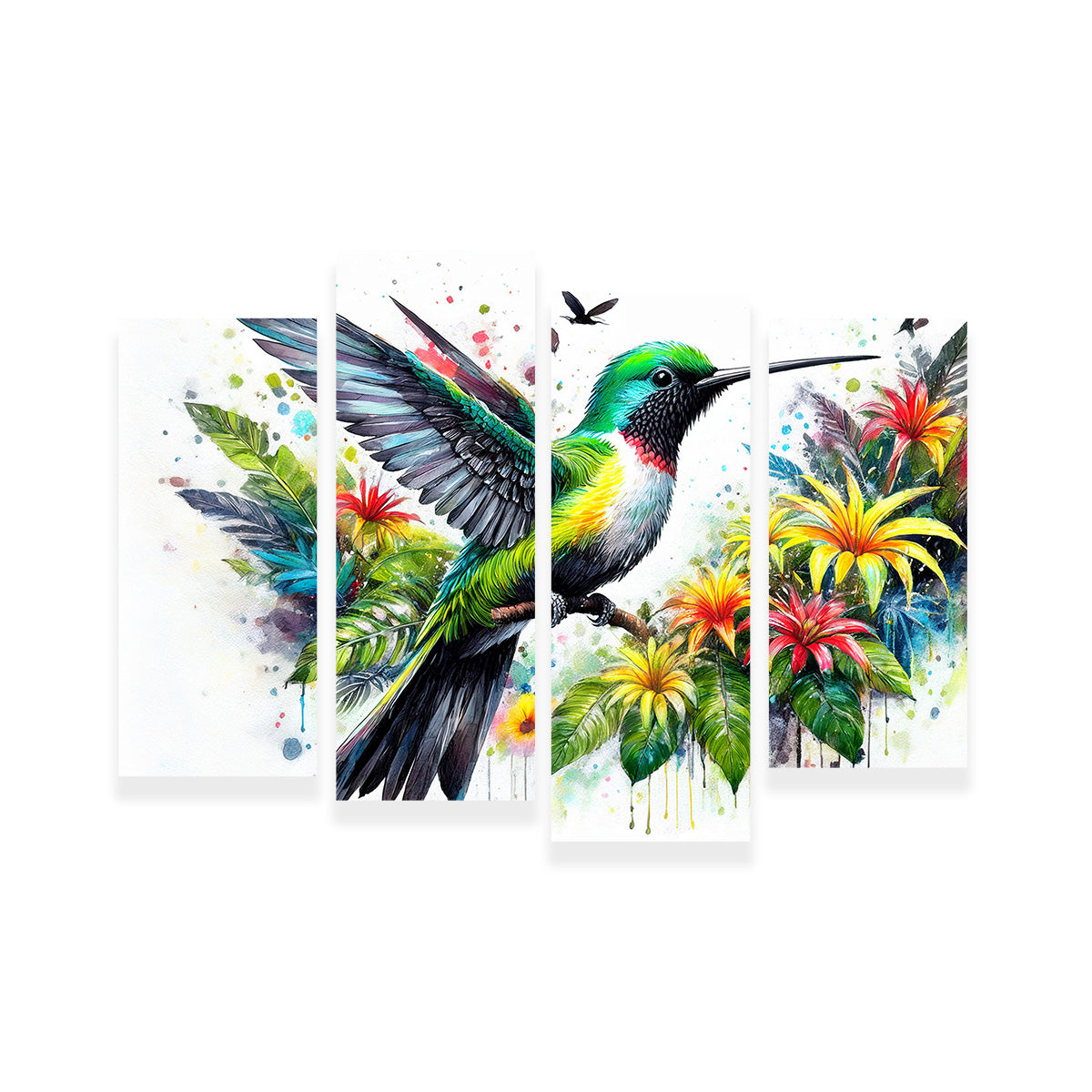 Hummingbird Watercolor Wall Art