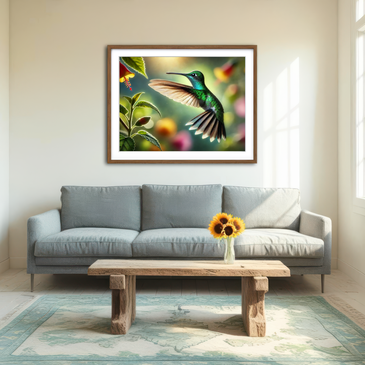 AUTO-MOCKUP ROOM | Hummingbird in Motion Wall Art