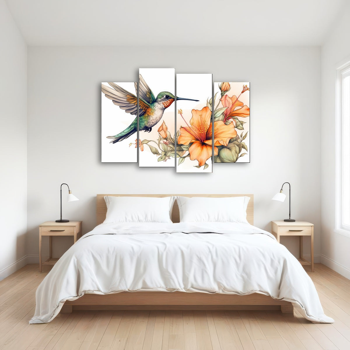 AUTO-MOCKUP ROOM | Hummingbird with Vintage Flowers