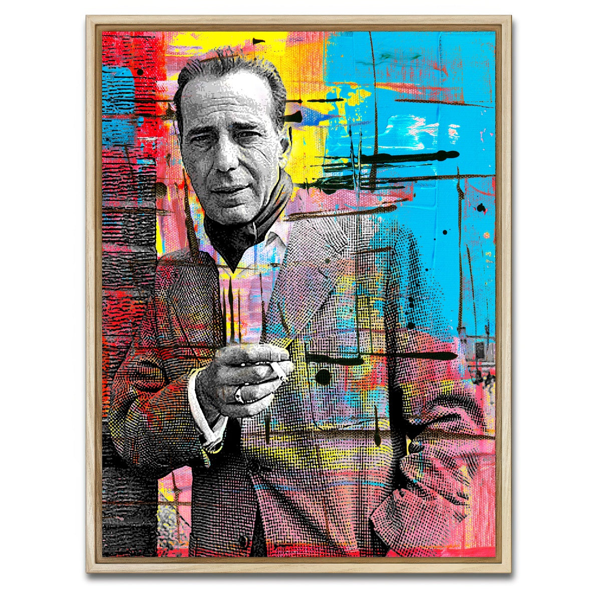 AUTO-MOCKUP WHITE | Humphrey Bogart | 1 Piece | Natural Framed Canvas | group=3x4