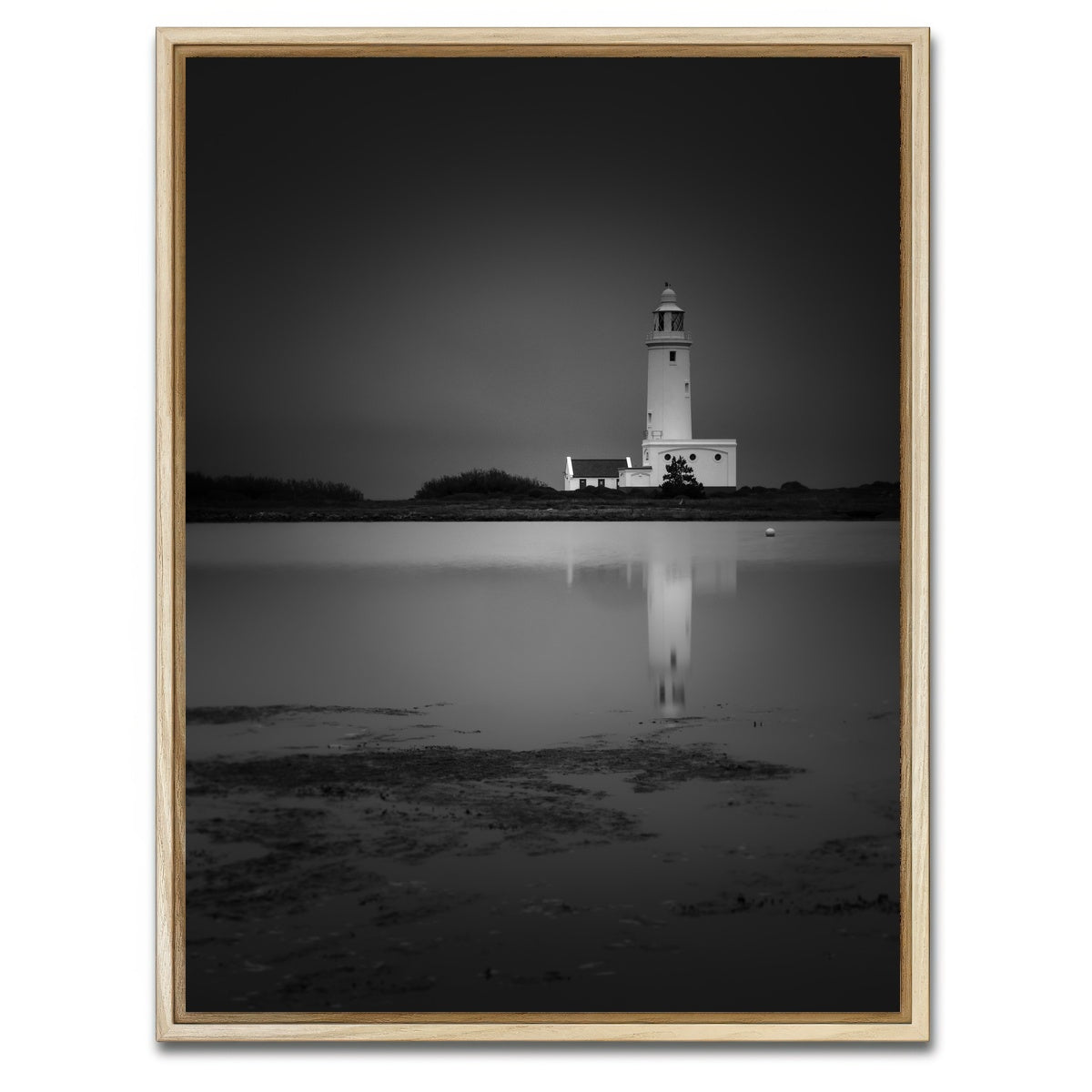 AUTO-MOCKUP WHITE | Hurst Point Lighthouse | 1 Piece | Natural Framed Canvas | group=3x4