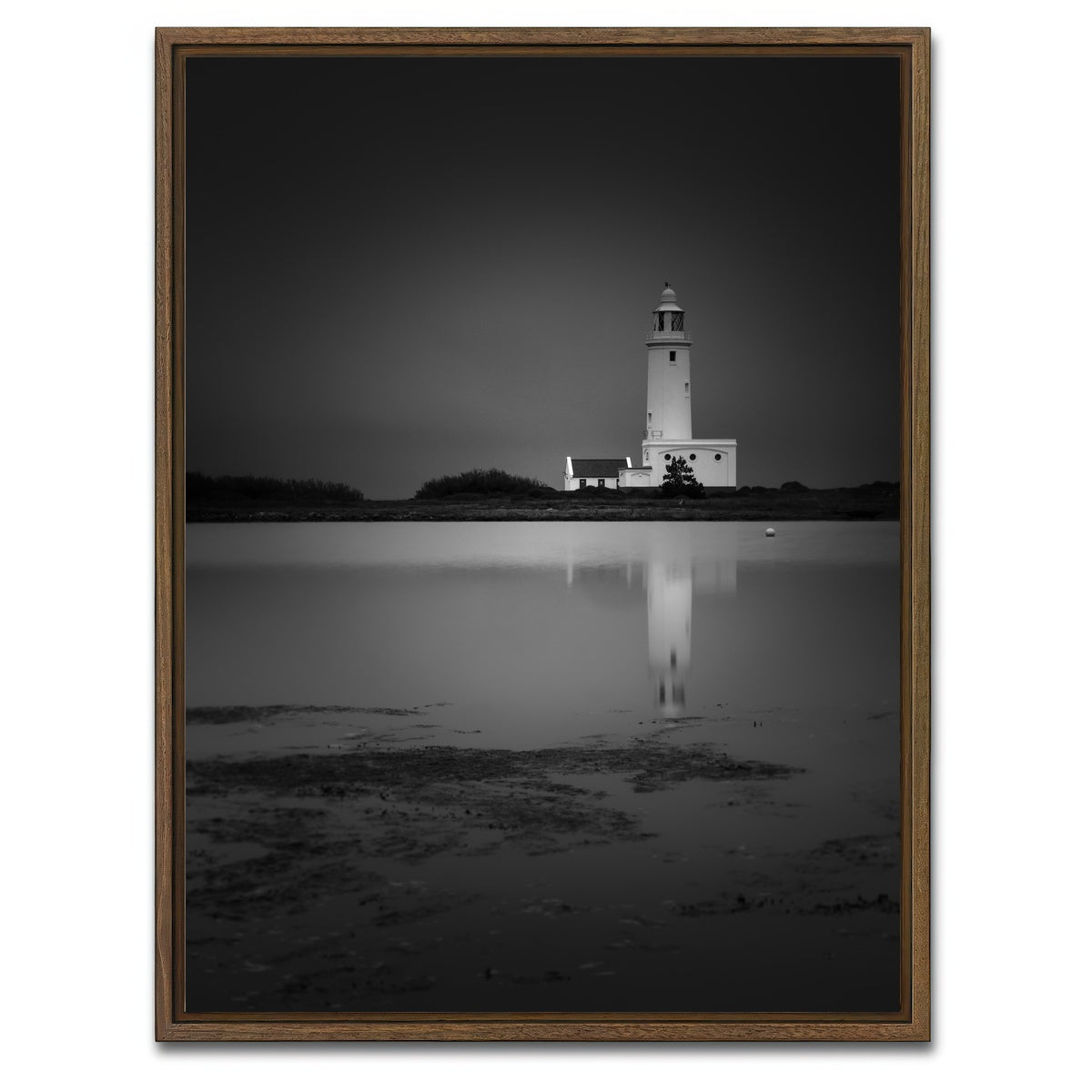 AUTO-MOCKUP WHITE | Hurst Point Lighthouse | 1 Piece | Walnut Framed Canvas | group=3x4