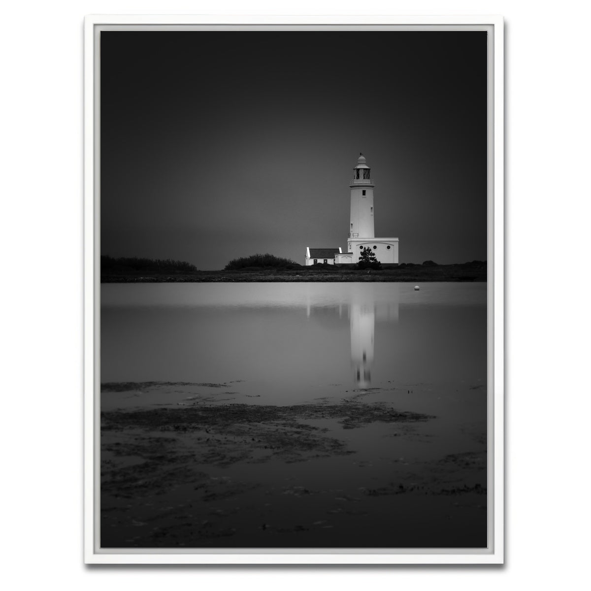 AUTO-MOCKUP WHITE | Hurst Point Lighthouse | 1 Piece | White Framed Canvas | group=3x4