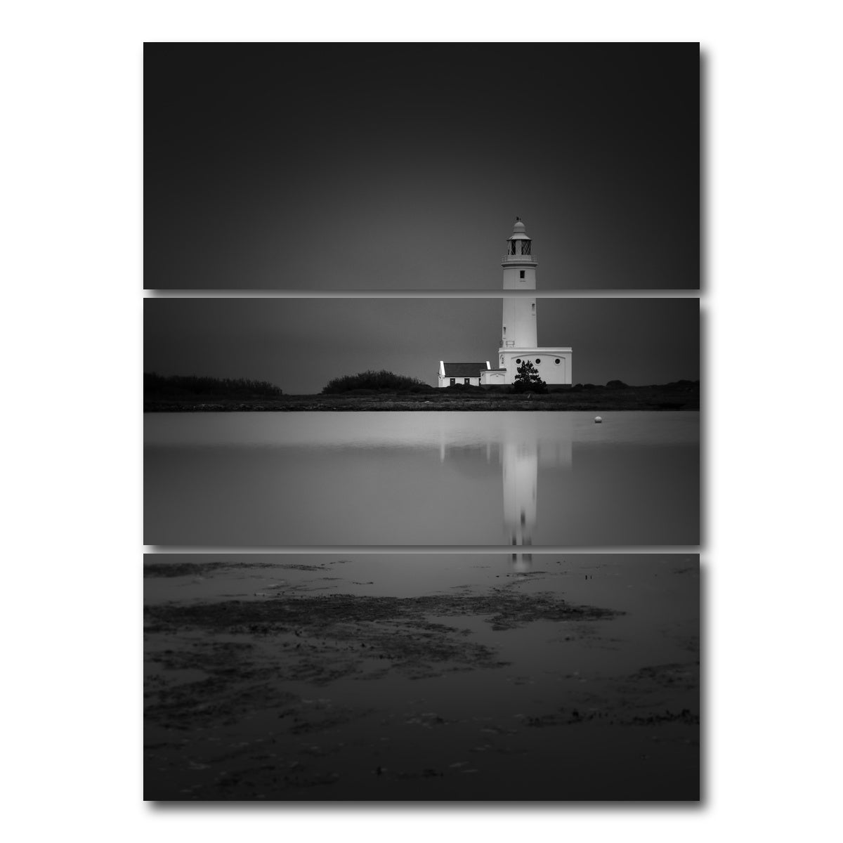 AUTO-MOCKUP WHITE | Hurst Point Lighthouse | 3 Piece | Gallery Wrap Canvas | group=8x18_stacked