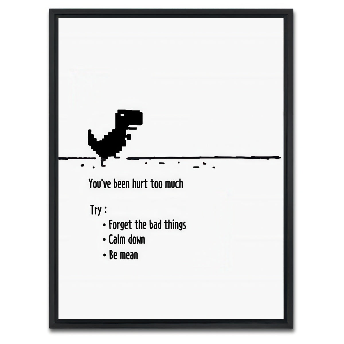 AUTO-MOCKUP WHITE | Hurt Too Much | 1 Piece | Black Framed Canvas | group=3x4