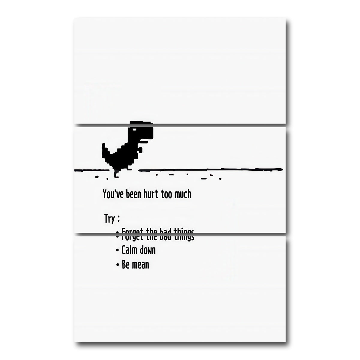 AUTO-MOCKUP WHITE | Hurt Too Much | 3 Piece | Gallery Wrap Canvas | group=12x24_stacked