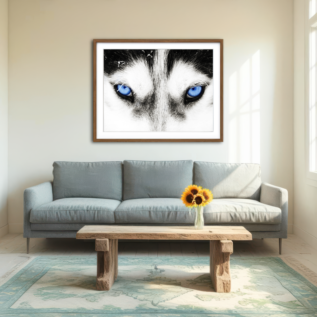 AUTO-MOCKUP ROOM | Husky Blue Eyes Wall Art