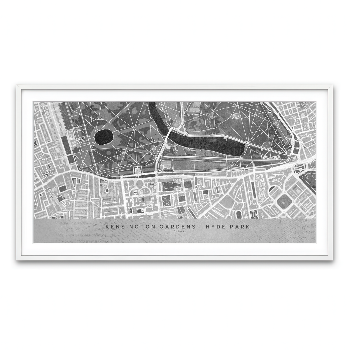 Framed Print 2x1 White