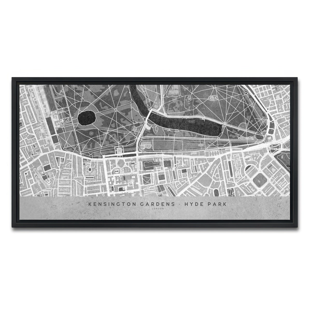 AUTO-MOCKUP WHITE | Hyde Park Map 2 | 1 Piece | Black Framed Canvas | group=2x1