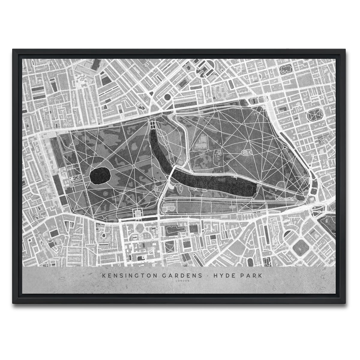 AUTO-MOCKUP WHITE | Hyde Park Map 2 | 1 Piece | Black Framed Canvas | group=4x3