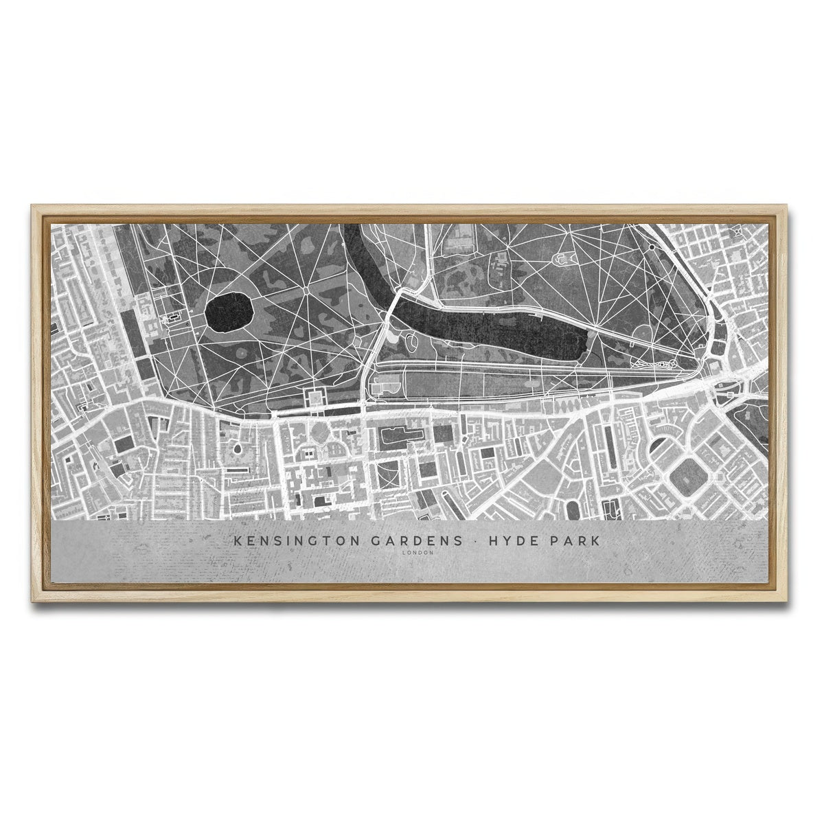 AUTO-MOCKUP WHITE | Hyde Park Map 2 | 1 Piece | Natural Framed Canvas | group=2x1
