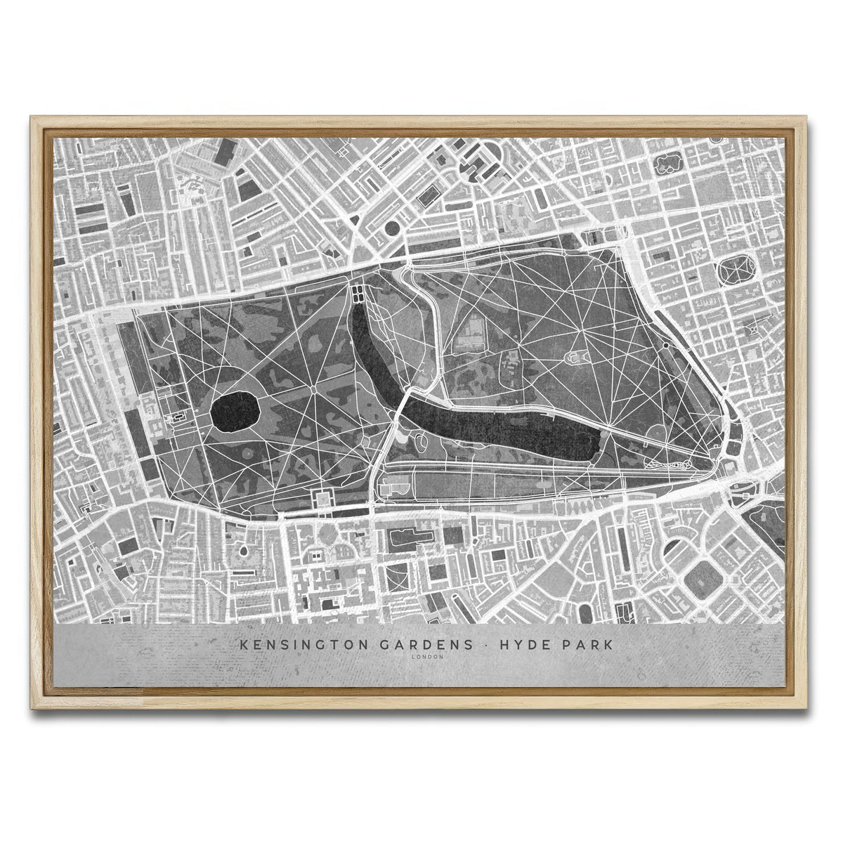 AUTO-MOCKUP WHITE | Hyde Park Map 2 | 1 Piece | Natural Framed Canvas | group=4x3