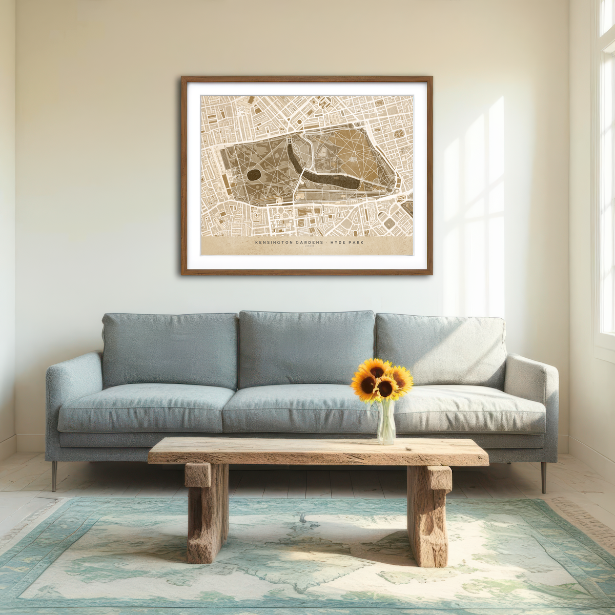 AUTO-MOCKUP ROOM | Hyde Park Map Wall Art