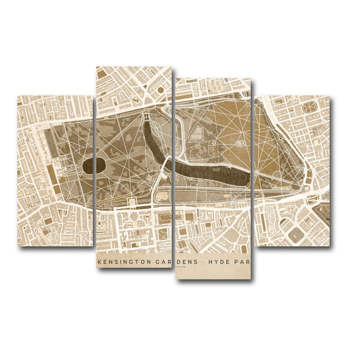 AUTO-MOCKUP WHITE | Hyde Park Map | 4 Piece | Gallery Wrap Canvas | group=4_short