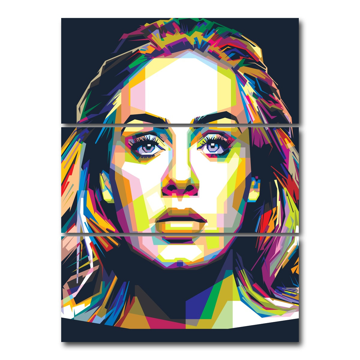 AUTO-MOCKUP WHITE | Hypnotising Adele | 3 Piece | Gallery Wrap Canvas | group=8x18_stacked