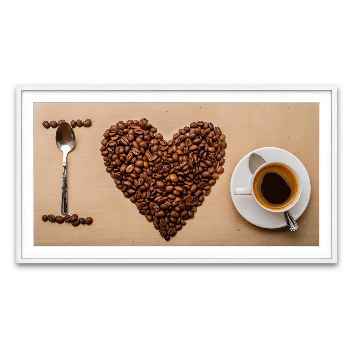 Framed Print 2x1 White