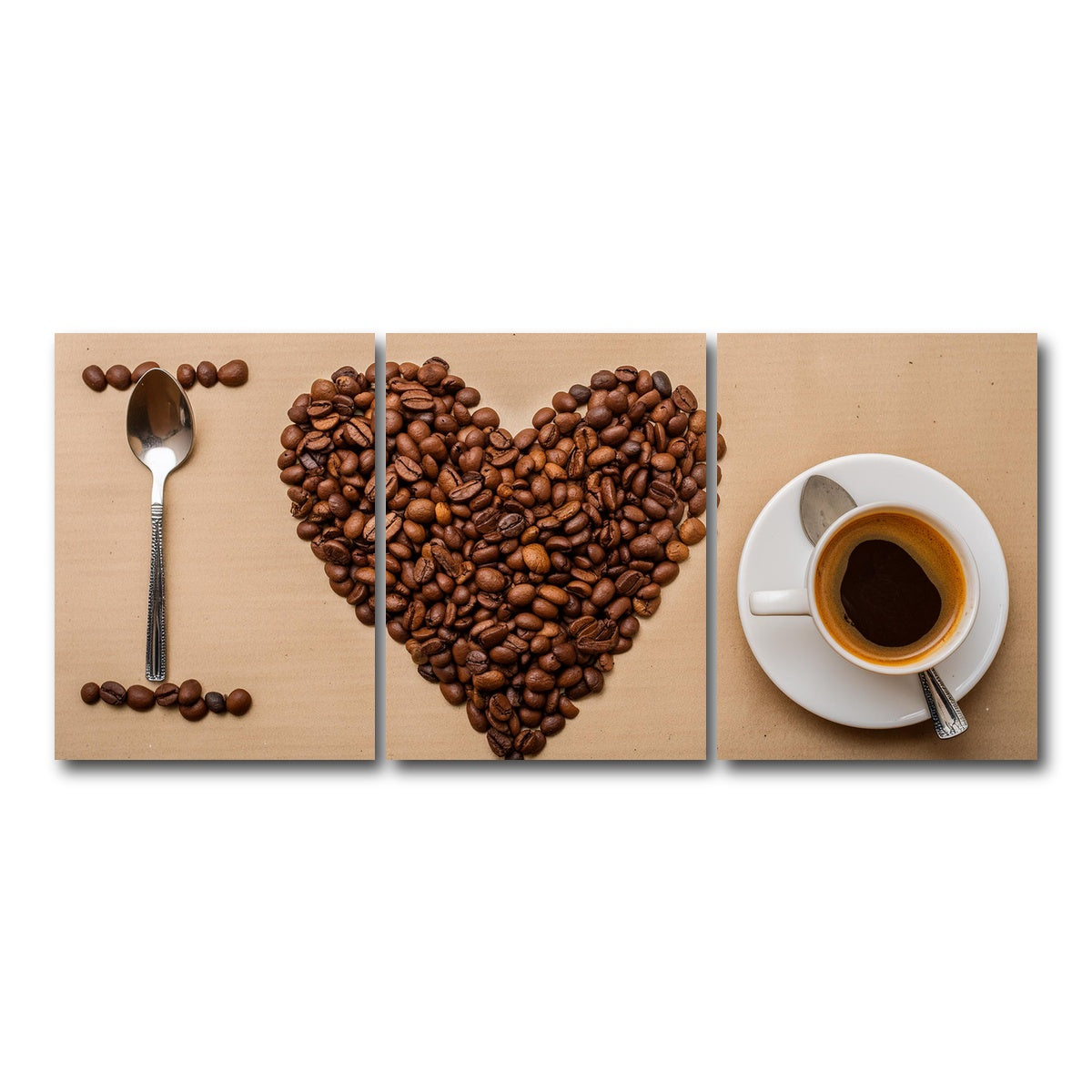 AUTO-MOCKUP WHITE | I Love Coffee | 3 Piece | Gallery Wrap Canvas | group=18x24