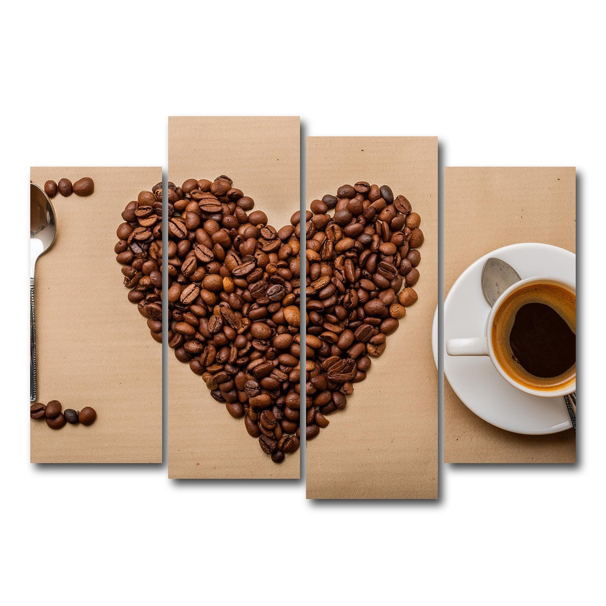 AUTO-MOCKUP WHITE | I Love Coffee | 4 Piece | Gallery Wrap Canvas | group=4_normal