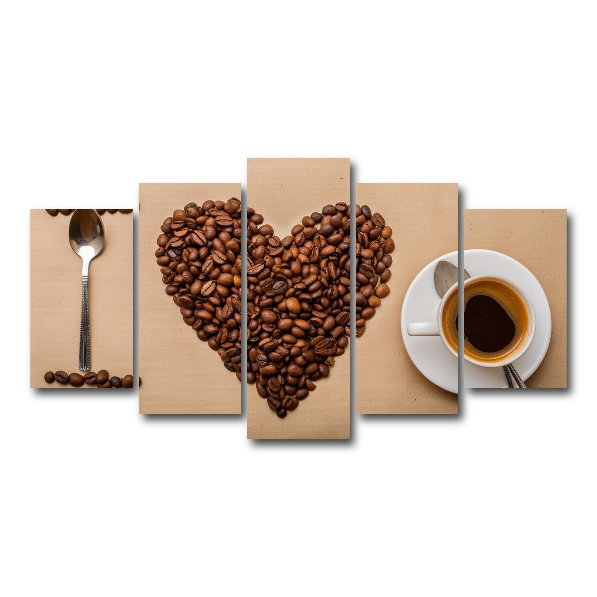 AUTO-MOCKUP WHITE | I Love Coffee | 5 Piece | Gallery Wrap Canvas | group=5_normal