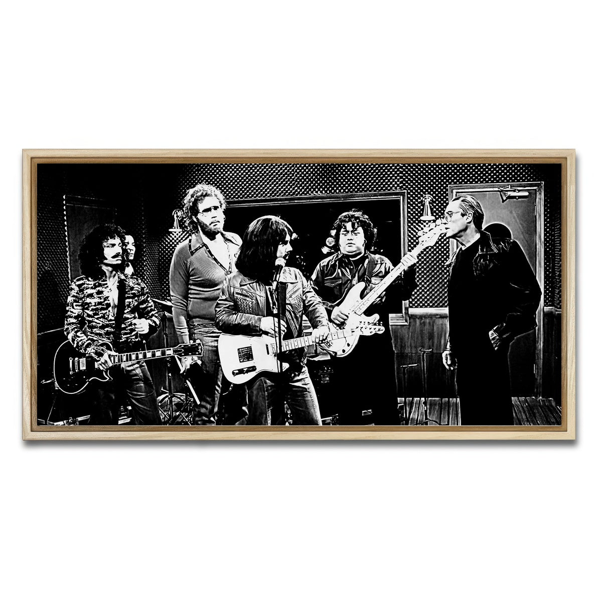 AUTO-MOCKUP WHITE | I Need More Cowbell Grayscale | 1 Piece | Natural Framed Canvas | group=2x1