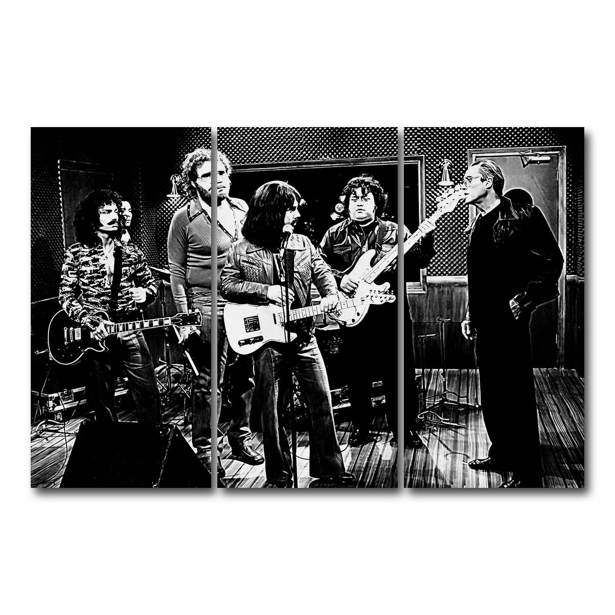 AUTO-MOCKUP WHITE | I Need More Cowbell Grayscale | 3 Piece | Gallery Wrap Canvas | group=12x24