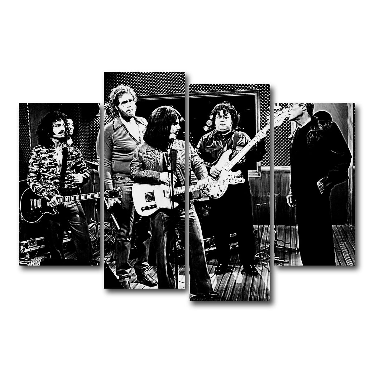 AUTO-MOCKUP WHITE | I Need More Cowbell Grayscale | 4 Piece | Gallery Wrap Canvas | group=4_short