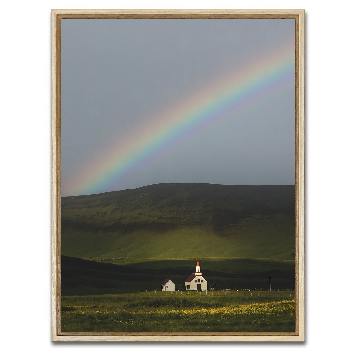 AUTO-MOCKUP WHITE | Iceland Rainbow | 1 Piece | Natural Framed Canvas | group=3x4