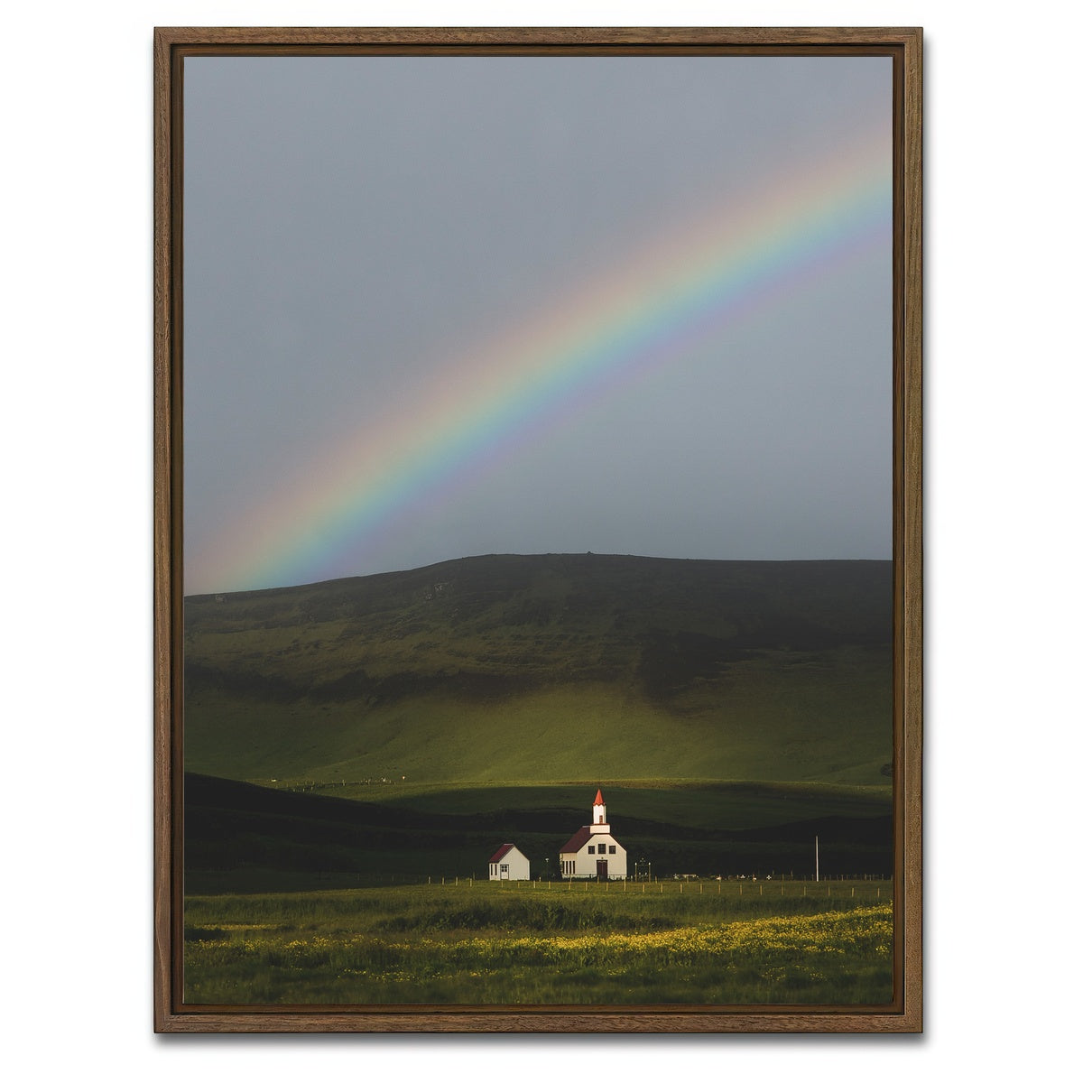 AUTO-MOCKUP WHITE | Iceland Rainbow | 1 Piece | Walnut Framed Canvas | group=3x4