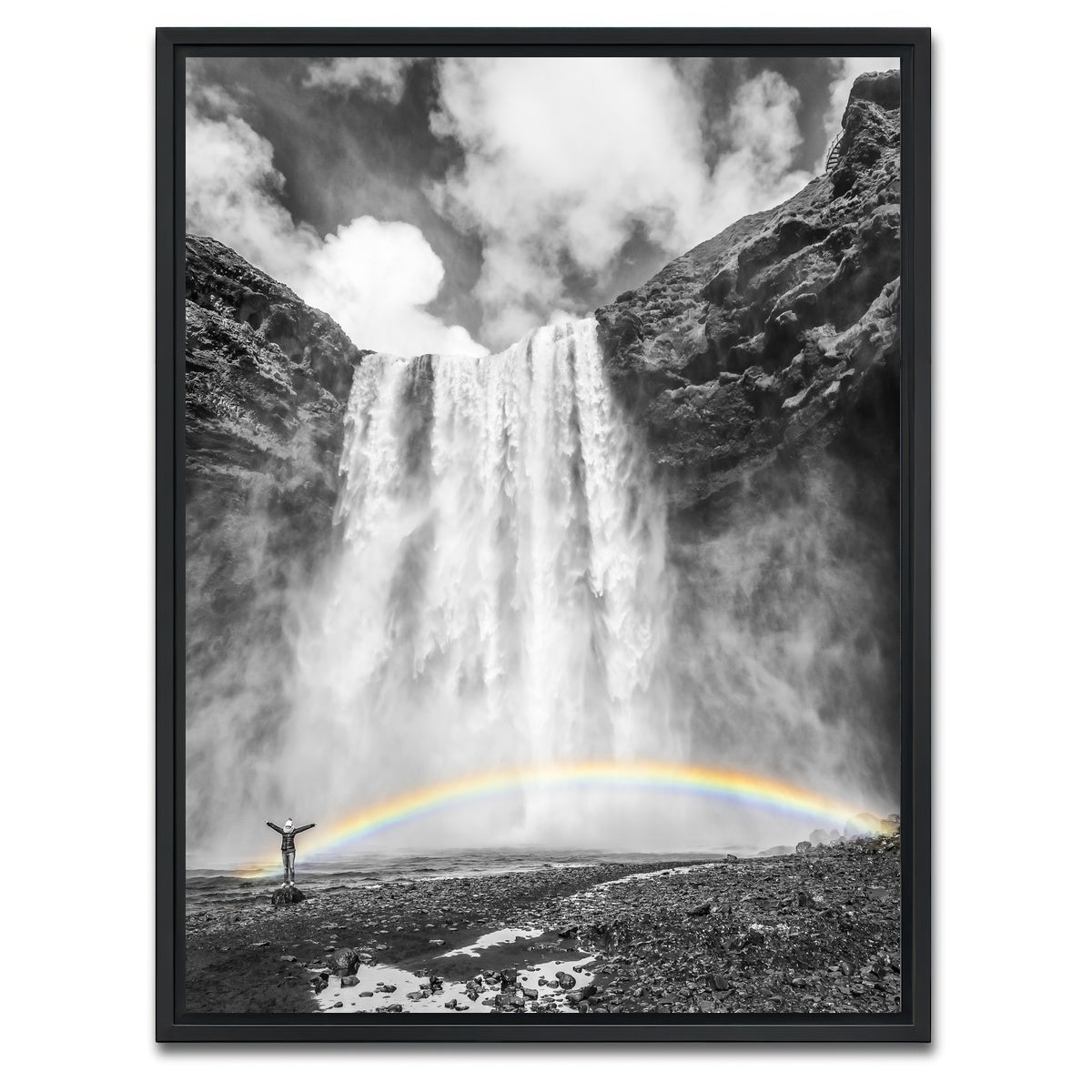 AUTO-MOCKUP WHITE | Iceland Skogafoss | 1 Piece | Black Framed Canvas | group=3x4