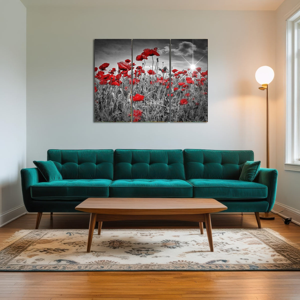 AUTO-MOCKUP ROOM | Idyllic Field of Poppies with Sun