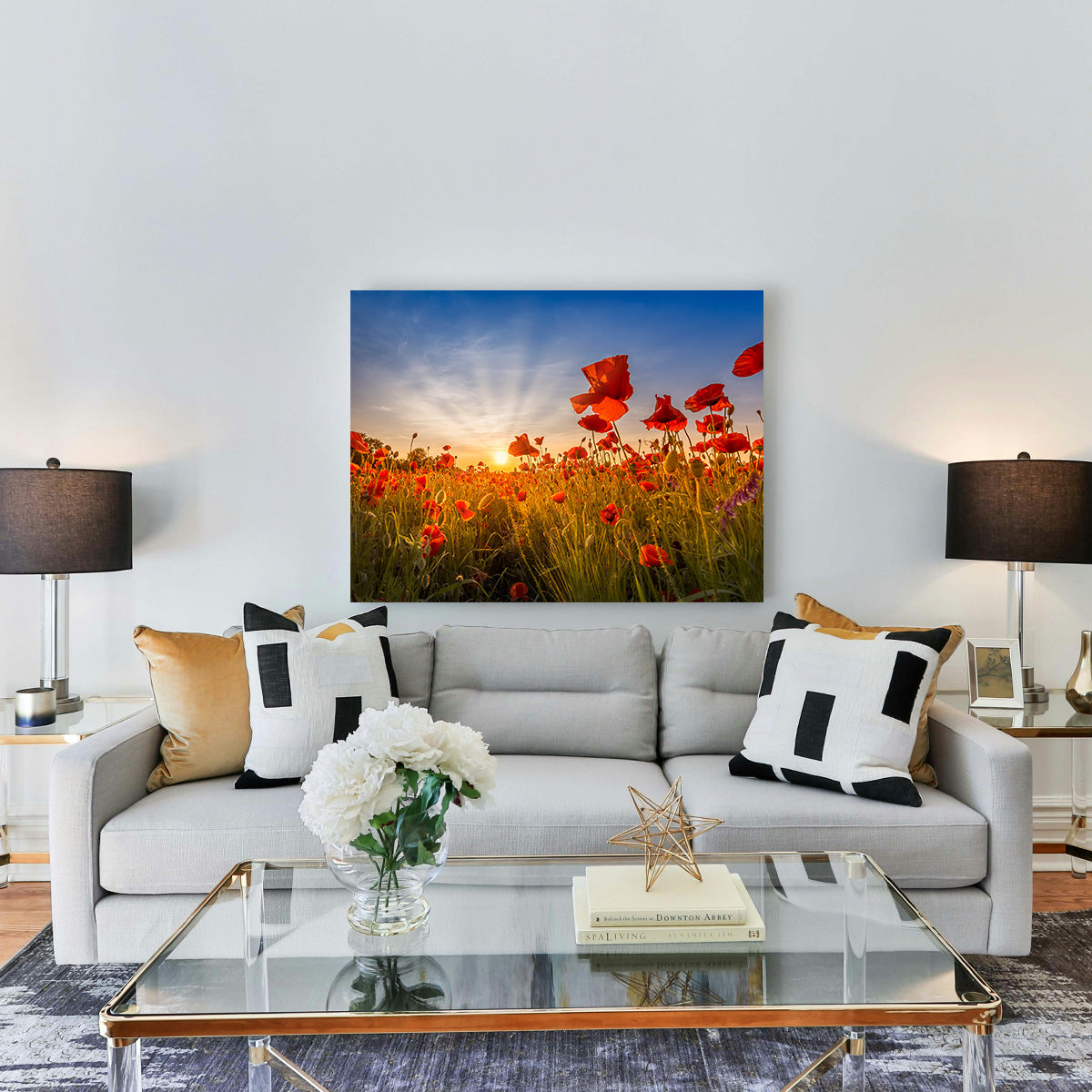 Idyllic Sunset in a Field of Poppies Wall Art