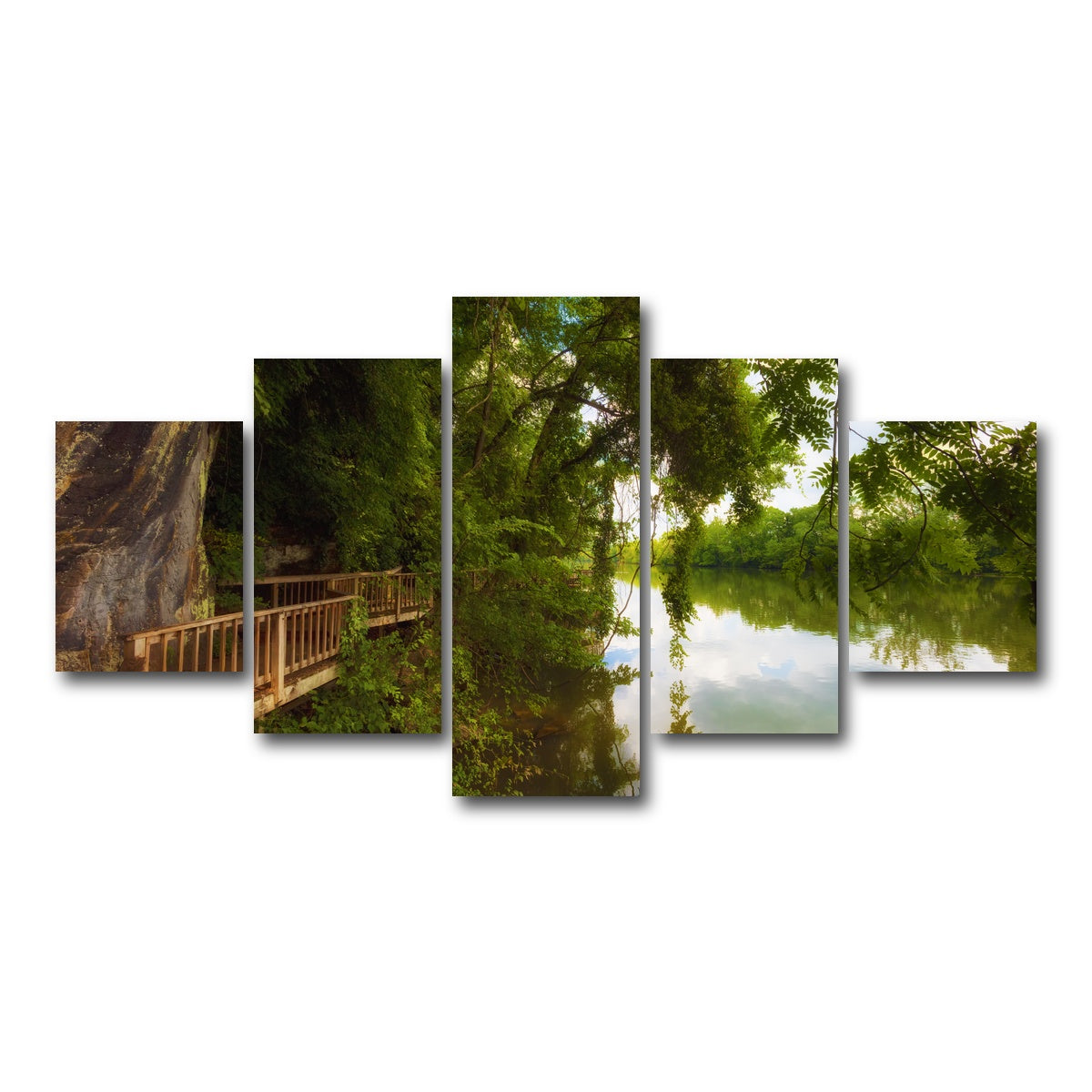 AUTO-MOCKUP WHITE | Ijam Nature Park Boardwalk | 5 Piece | Gallery Wrap Canvas | group=5_short
