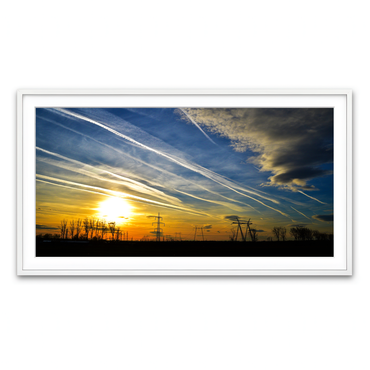 Framed Print 2x1 White
